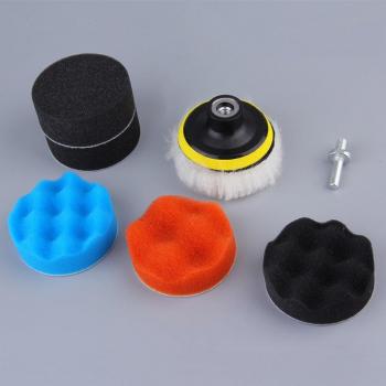 7pcs 8CM Buffing Pads for Car Polishing with Drill Connector
