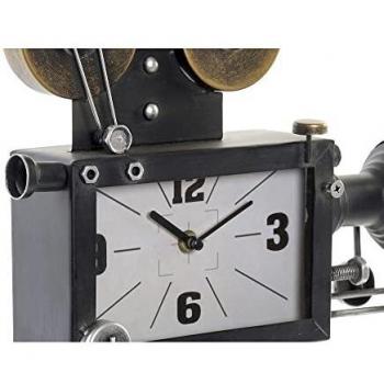 Horloge de Table DKD Home Decor Noir Cristal Fer Bois MDF (24 x 16 x 35 cm)