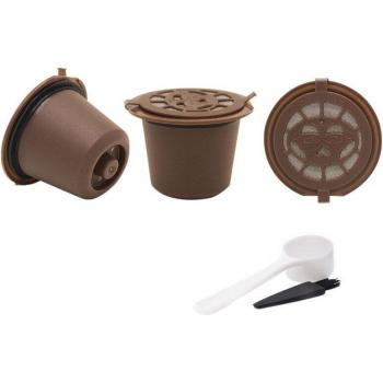 Cápsulas reutilizables para Nespresso, 3 filtros, incluye cuchara y cepillo, capacidad de 20ML