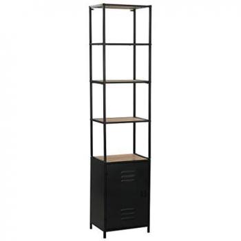 Bücherregal aus massivem Tannenholz und Stahl 40,5x32,5x180 cm