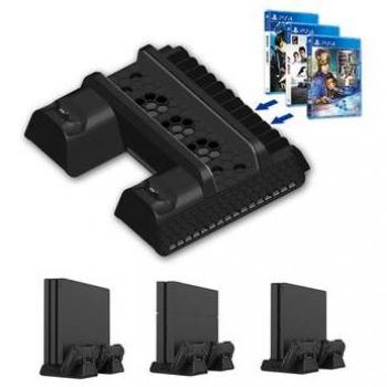 Soporte Vertical con Ventilador y Carga para PS4 Slim