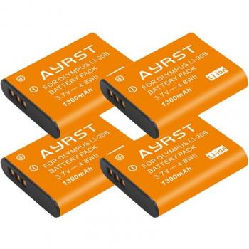 Akku und Ladegerät 1300mAh LI-90B für Olympus Tough TG-6, TG-5, TG-Tracker, SH-1, SH-2, SP-100