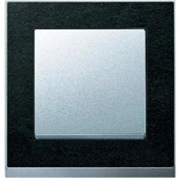 Merten MEG4050-3669 Stein/Thermoplast Decor-Rahmen, 5-fach, Schwarz/Aluminium