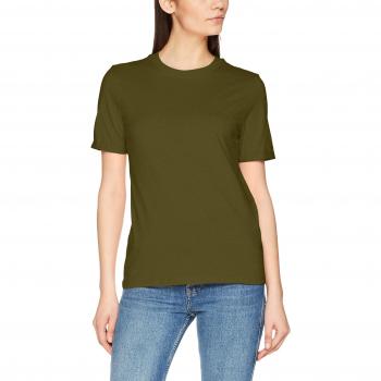 Camiseta PIECES Pcria SS Fold Up, Mujer, Verde