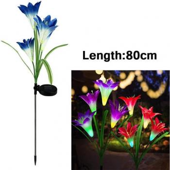 Rosa Lumina: Lámpara Solar de Jardín con LED RGB Lily