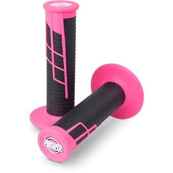 Half‑Waffle Neon Pink & Schwarz ProTaper Lenkergriff – Clamp‑On