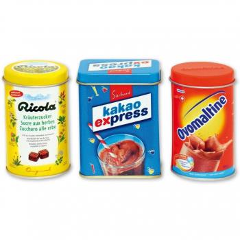 Ricola–Ovomaltine–Suchard Metall-Dosenpaket von Tanner 0063.9