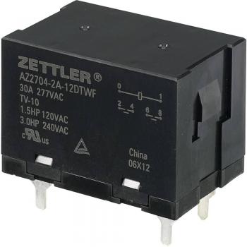 Zettler AZ2704-2A-12DTWF Relay with 2 Normally Open Contacts