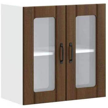 Armoire murale Lucca chêne marron avec porte en verre