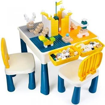 Tisch & Stuhl Set für Kinder – AMOSTING, höhe verstellbar, 100 Einheiten