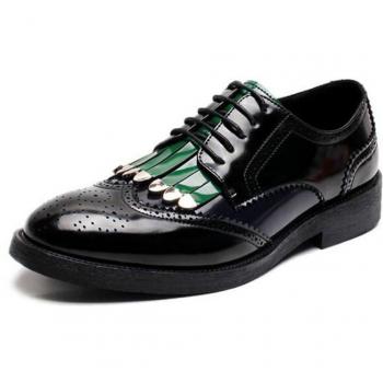 Männer elegante Patchwork Halbschuhe aus PU-Leder A57-10