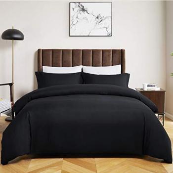 All‑In‑One Black Super King Duvet Cover Bundle