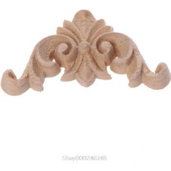 4pcs/set Wood Floral Corner Applique Unfinished Cabinet Decoration 4x4cm
