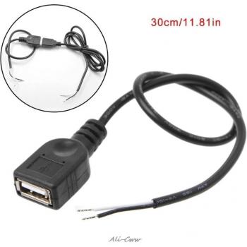 1Pc USB 2.0 Buchse 2-Pin 2-Draht Lade Kabel 30cm