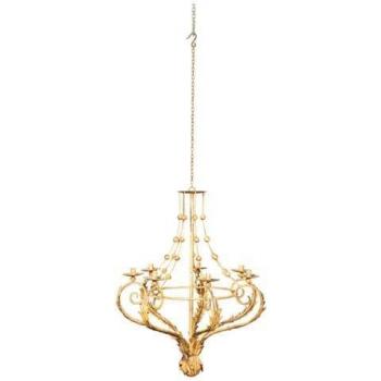 Antiqued Cream Iron Chandelier