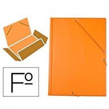 Carpeta liderpapel gomas plástico folio solapas color naranja