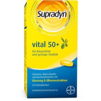 Supradyn Vital 50+ Multivitamin Filmtabletten mit Ginseng & Olive, 90 Stück