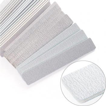 Set van 5 grijze dubbelzijdige nagelvijlvijlen bufferblok schuurblok rechthoekig salon UV gel pedicure nail art manicure tool TRA26