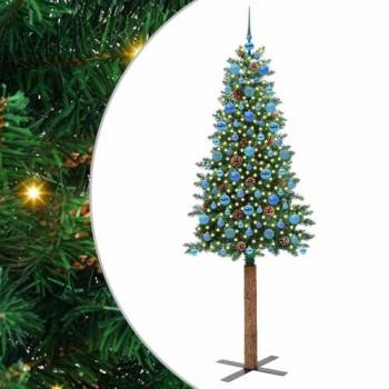 EcoFest 210cm Slim Christmas Tree by VidaXL – Green PVC/Pine