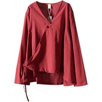 Top Hanfu Clásico con Cuello V