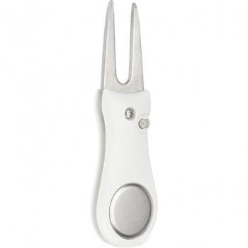 White Golf Divot Tool with Ball Marker