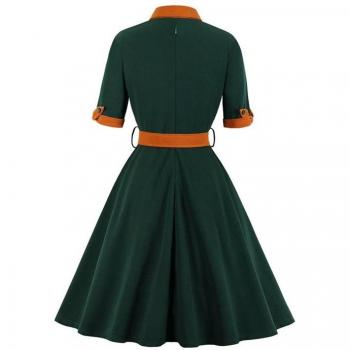 Retro Patchwork Kleid für Frauen