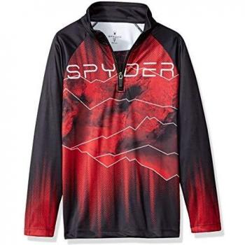 Limitless Rising Halbzipper T-Shirt für Jungen – Spyder, Schwarz/Rot/Schwarz, X-Large