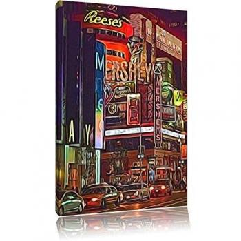 Kunstwerk „Broadway bei Nacht“ – 60x40 cm, hochwertiger Kunstdruck