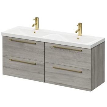 Napoli Wall Mounted Vanity Unit with Ceramic Double Basin