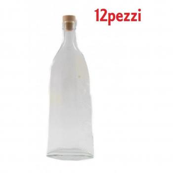 Set 12 Bottiglie Luxuri in Vetro Trasparente 500cc