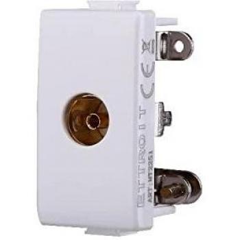 Conector coaxial hembra para TV compatible BTicino Matix blanco