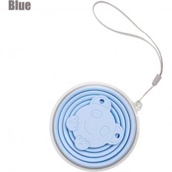 Taza retráctil de viaje de silicona plegable de 250ml con cierre hermético y cordón