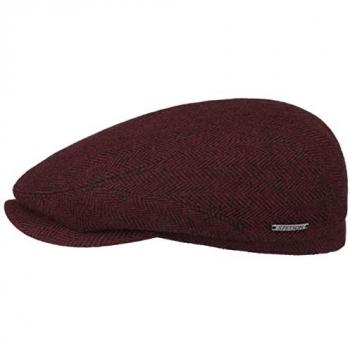 Stetson Belfast Classic Wool Flat Cap, Size 57 cm, Colour dark red
