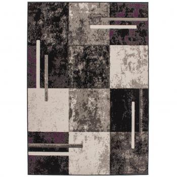 Kayoom 4056216454379 Runder Teppich – 100 % PP, Grau/Elfenbein, 280 x190 cm
