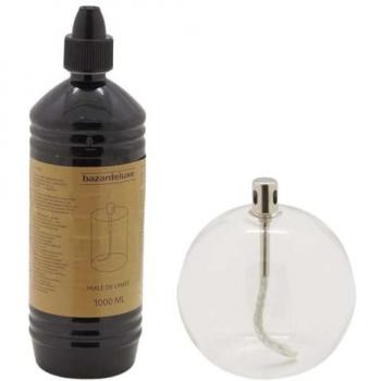 Lampe à Huile Sphère en Verre BAZARDELUXE (11 × 12 cm) – Ensemble complet