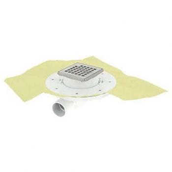 Siphon PVC faible hauteur NICOLL 10 x 10, sortie horizontale pour douche à carreler