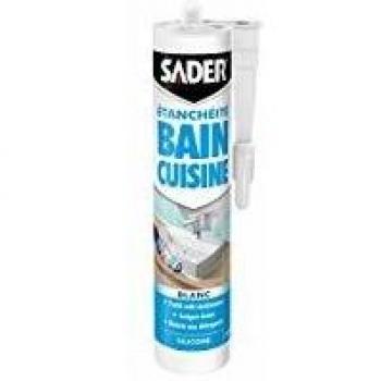 Mastic Silicone Sader Bain et Cuisine Blanc 280 ml