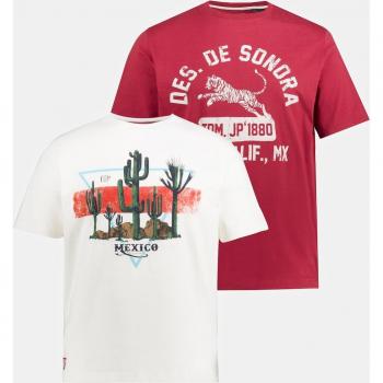 T-shirt uomo cotone rossa 5XL mezze maniche JP1880