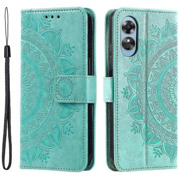 Protector de Cuero con Diseño Mandala y Correa Verde