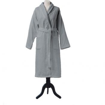 Peignoir de bain uni en coton Aqua gris XXL