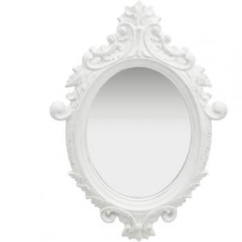 Vintage Castle Style Wall Mirror 56x76 cm White