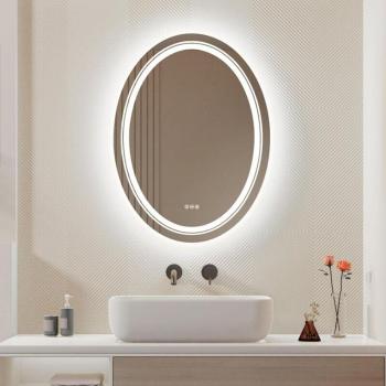Espejo de Tocador Oval con Luz y Función Antivaho 600x800mm