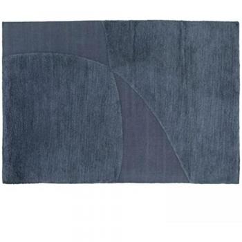 Tapis en laine tissé main bleu 160 x 230 cm