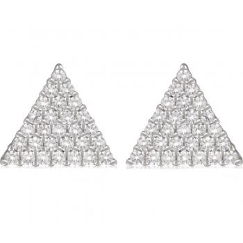 Rhodium Sissi White Triangle Studs – 10mm