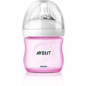 Biberón Avent Natural 125 Ml Rosa con Tetina Ancha y Válvula Doble Anticólicos