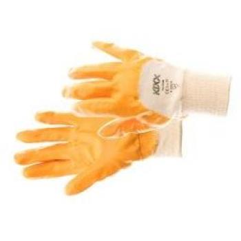 Bastel‑ und Gartenhandschuhe Chrysal Kixx Nitril, Größe 8, Gelb/Blau mit Baumwoll‑Futter