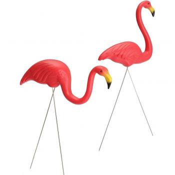 Blow Mold Pink Flamingo Ornament