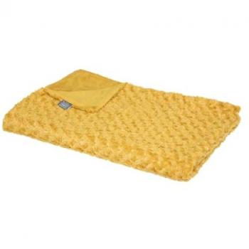 Plaid bouclette in finta pelliccia ocra 120x160cm