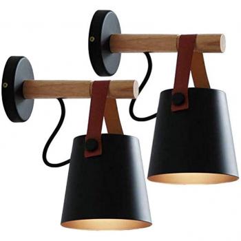 Lámpara de Pared NORCKS 2PCS Estilo Nórdico en Madera
