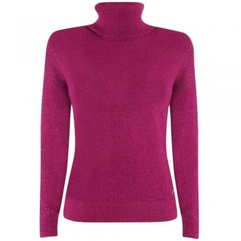 Fuchsia Viscose Turtleneck for Women